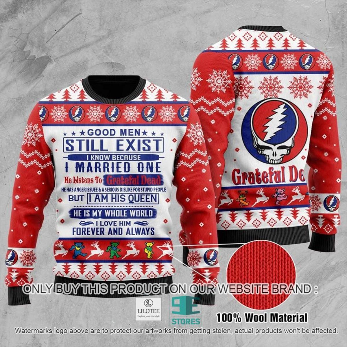 Grateful Dead I Married One Listens Good Men Ugly Christmas Sweater