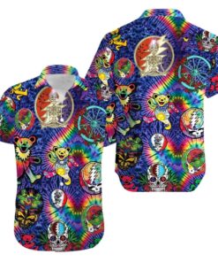 Grateful Dead Rainbow Dancing Bears Hawaiian Shirt Vintage Shirts For Fans