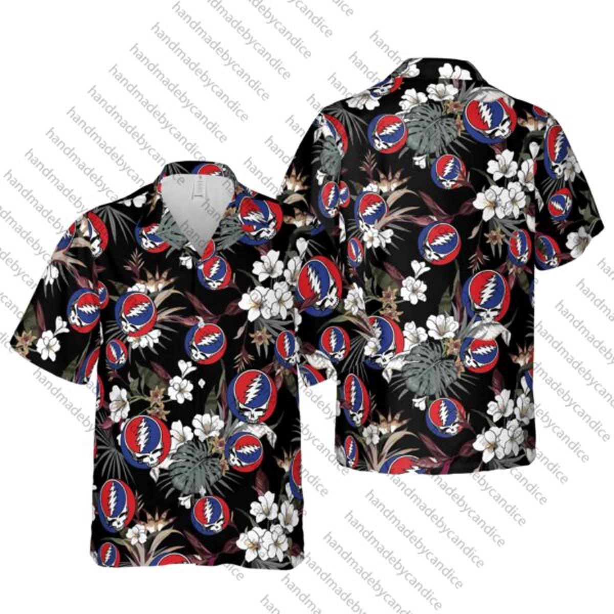 Grateful Dead Dancing Bear Tropical Pineapple Hawaiian Shirt Gift For Fans