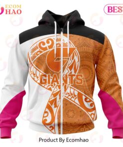 Greater Western Sydney Giants Custom Name Number Fight Cancer Zip Hoodie Best Gift For Fans