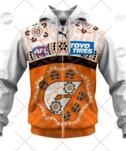 Greater Western Sydney Giants Custom Name Number Indigenous Guernsey Zip Hoodie Gift For Fans