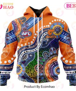 Greater Western Sydney Giants Custom Name Number Special Indigenous Zip Hoodie Gift