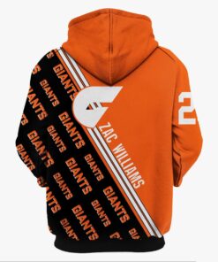 Greater Western Sydney Giants Zac Williams Zip Hoodie Gifts For Lovers