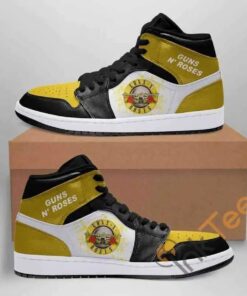 Guns N’ Roses Logo Black Yellow Air Jordan 1 High Sneakers