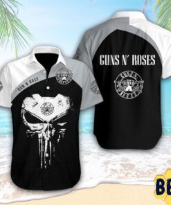 Guns Nâ€™ Roses Punisher Skull Best Hawaiian Shirts For Men Women Fans