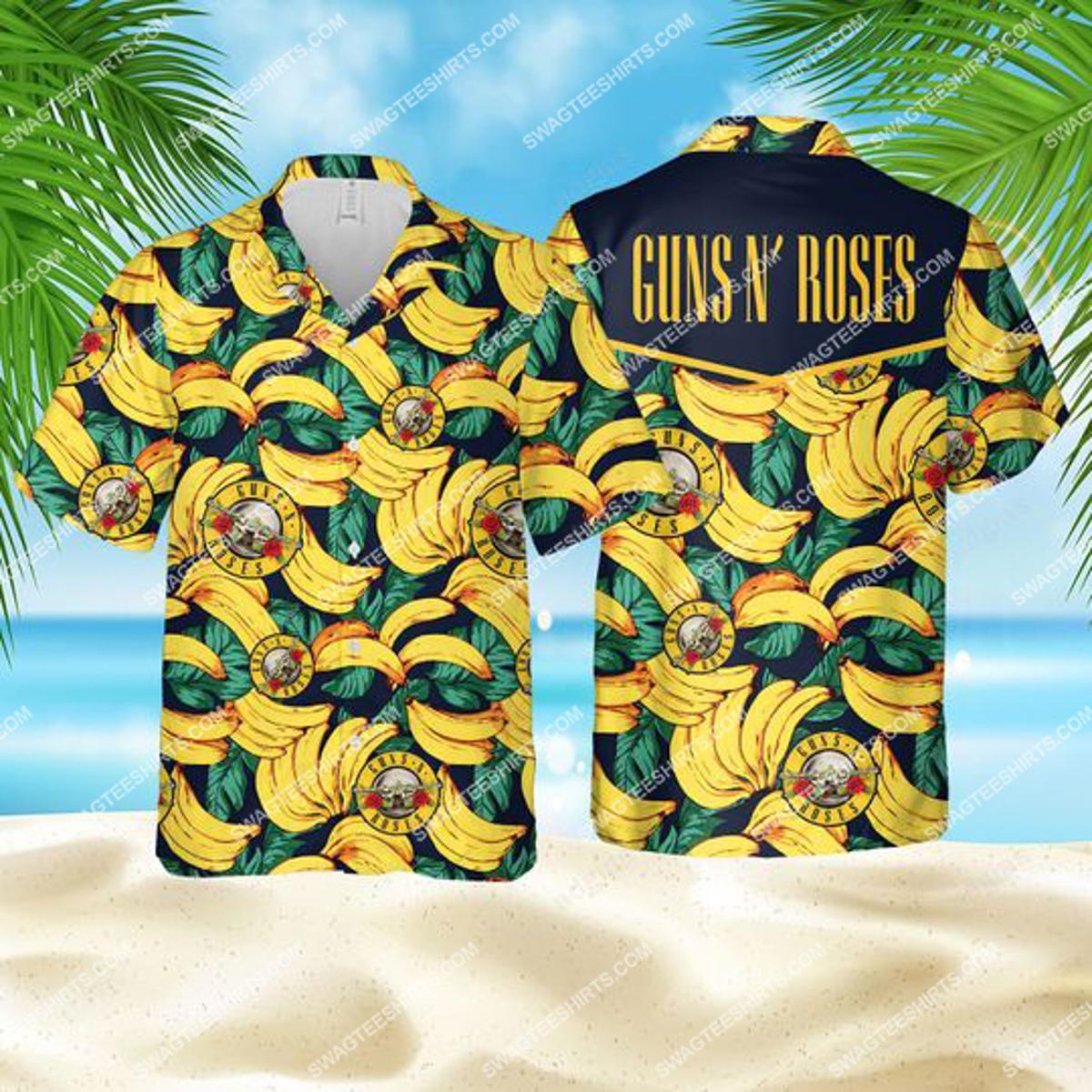 Guns Nâ€™ Roses Logo Red Tropical Hawaiian Shirt Best Gift For Fans