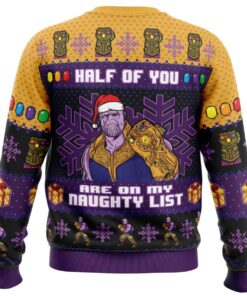 Half Of You Are On The Naughty List Thanos Marvel Ugly Sweater 2