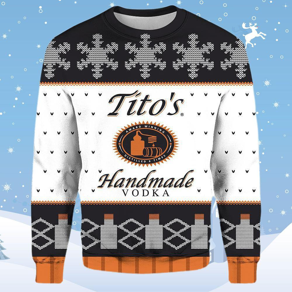 Handmade Vodka Titos Ugly Christmas Sweater