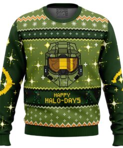 Wake Me When You Need Presents Halo Game Series Ugly Christmas Sweater For Game Lovers