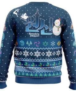 Happy Holidays Genshin Impact Plus Size Ugly Christmas Sweater Gift For Game Lovers 4