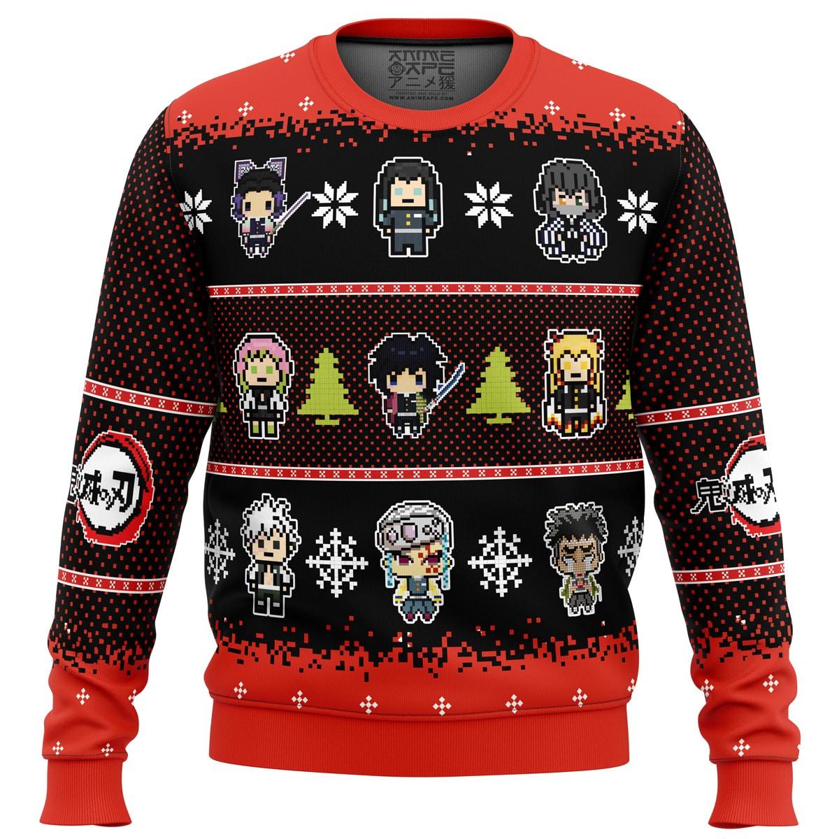 Chibi Christmas Kyojuro Rengoku Demon Slayer Christmas Sweater For Men And Women