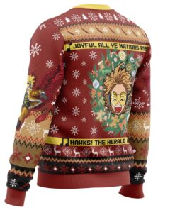 Hawks Singing My Hero Academia Ugly Christmas Sweater Xmas Outfit For Manga Anime Fans 3