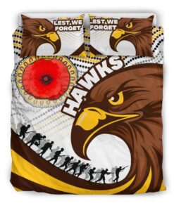 Hawthorn Hawks Anzac Day Aboriginal Doona Cover 3