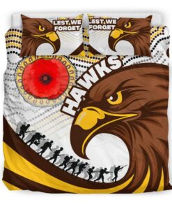 Hawthorn Hawks Anzac Day Aboriginal Doona Cover 4