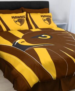 Hawthorn Hawks Brown Yellow Bedding Set