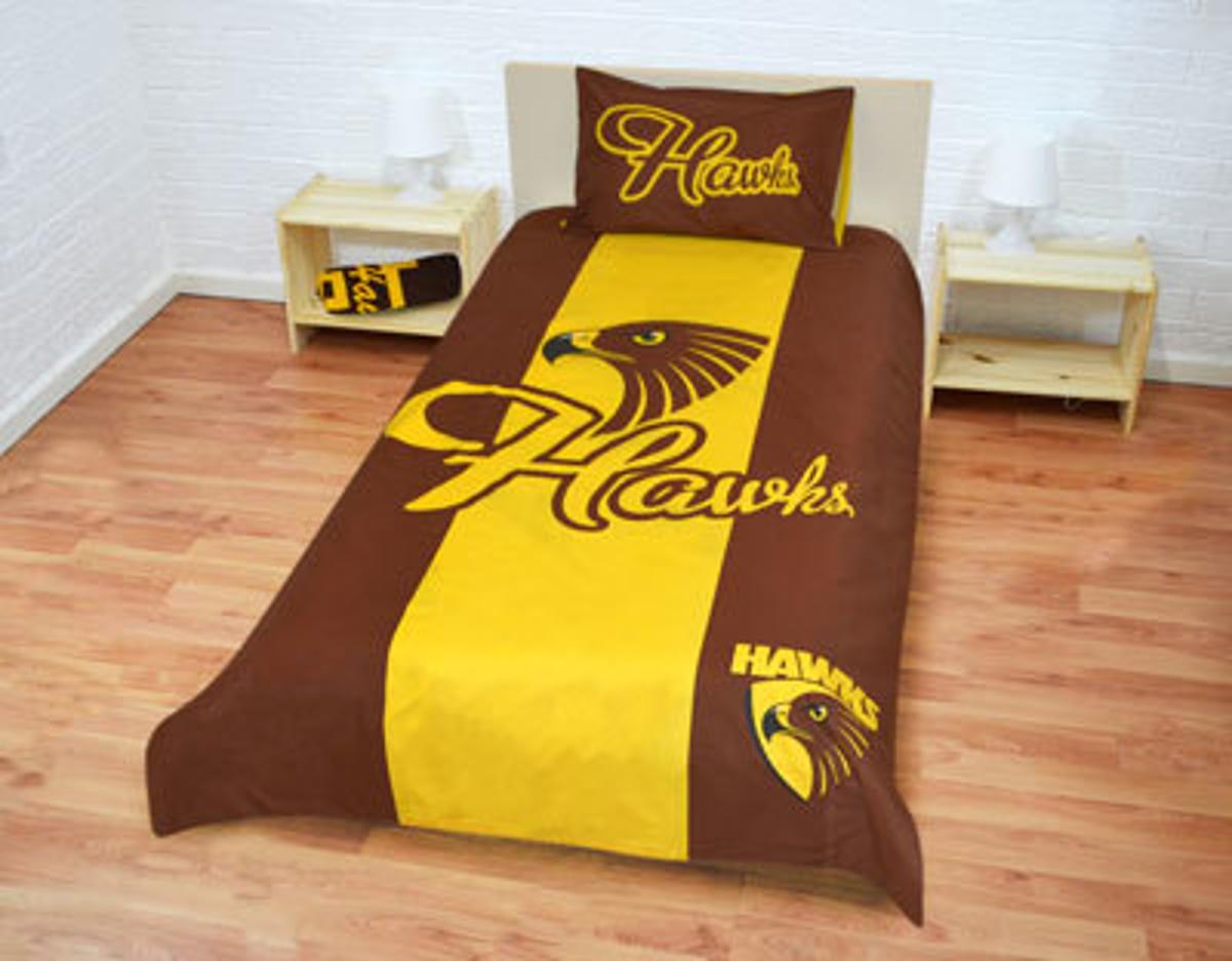 Hawthorn Hawks Brown Yellow Bedding Set