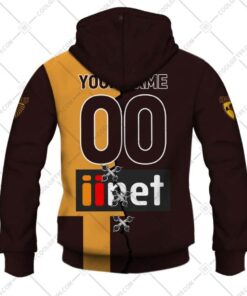 Hawthorn Hawks Custom Name Number 2023 Guernsey Black Zip Hoodie