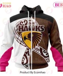 Hawthorn Hawks Custom Name Number Fight Cancer Zip Hoodie Gift