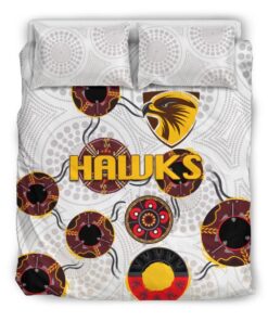 Hawthorn Hawks Indigenous White Doona Cover 3