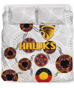 Hawthorn Hawks Indigenous White Doona Cover 5