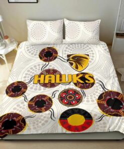 Hawthorn Hawks Indigenous White Doona Cover 6