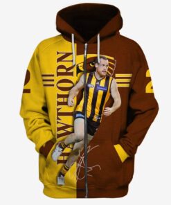 Hawthorn Hawks Jarryd Roughead Zip Hoodie Best Gift For Fans