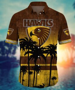 Hawthorn Hawks Palm Trees Beach Hawaiian Shirt Best Afl Fan Gifts