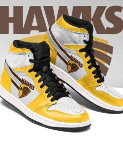 Hawthorn Hawks Yellow White Air Jordan 1 High Sneakers