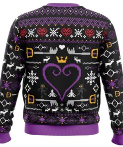 Hearts Kingdom Hearts Black Purple Ugly Christmas Sweater Gift For Game Lovers