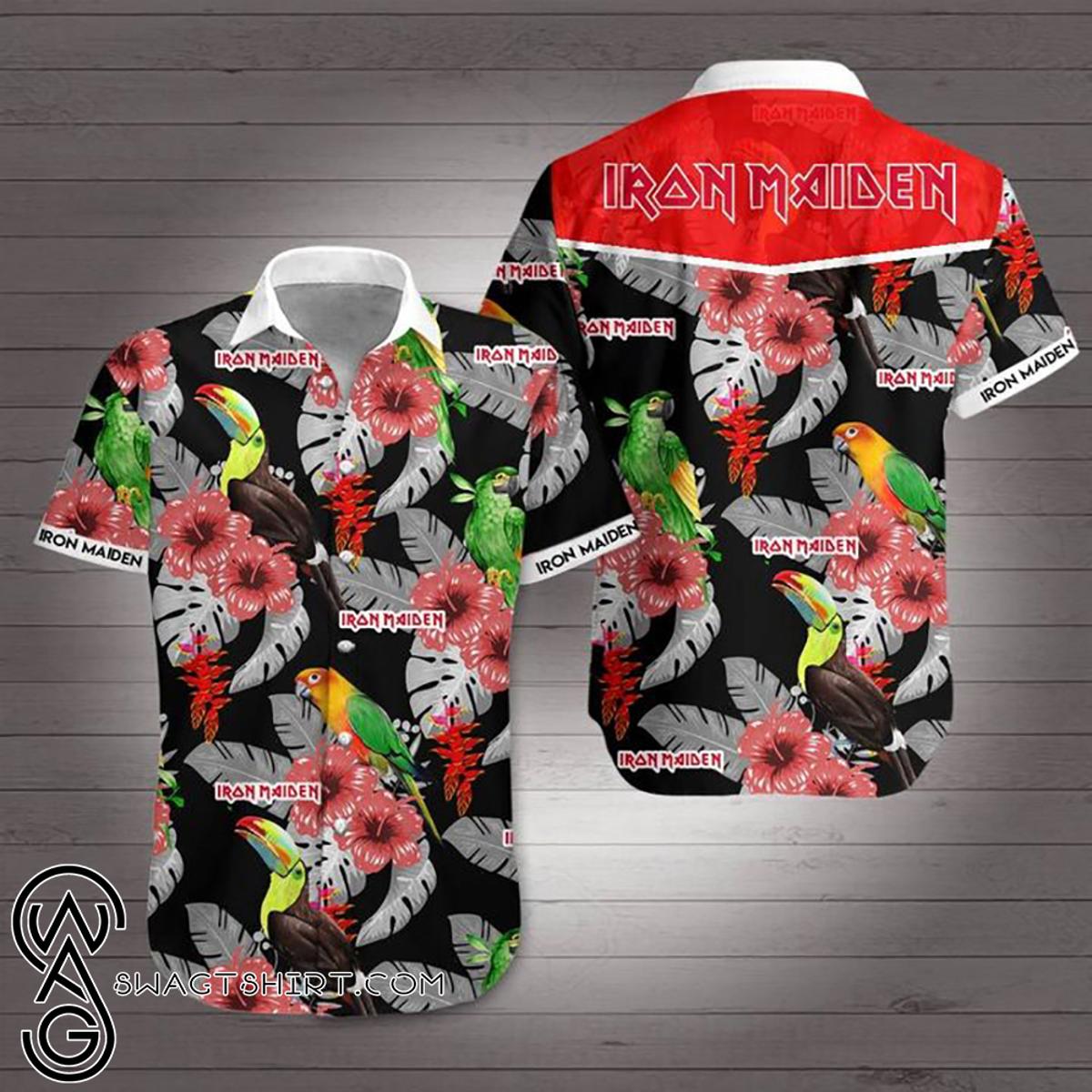 Iron Maiden Coconut Tree Patterns Aloha Shirt Best Hawaiian Shirts