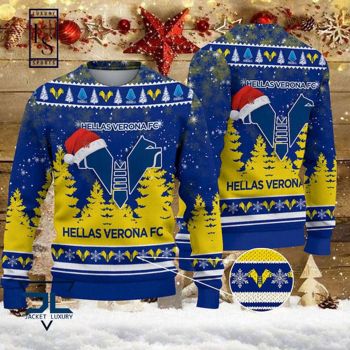 Hellas Verona Fc Yellow Version Ugly Christmas Sweater For Fans