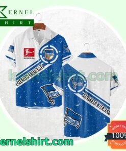 Hertha Bsc Bundesliga White Blue Hawaiian Shirt Outfit For Fans