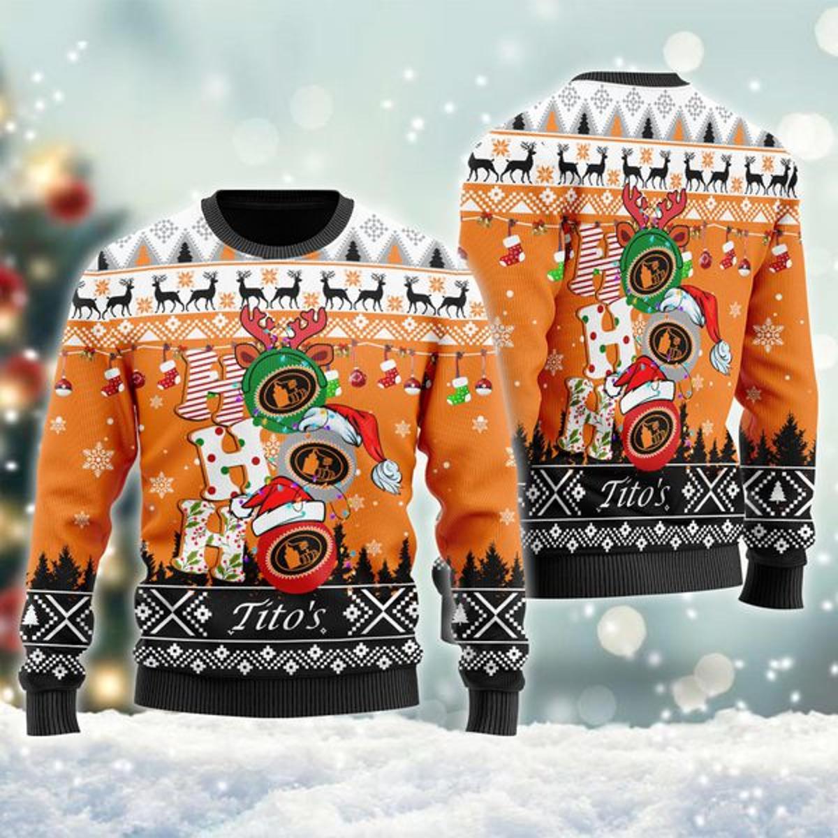 Vodka Whiskey Merry Tito’s Christmas Sweater