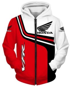 Honda Motorcycles Red White Zip Hoodie Best Gift For Fans
