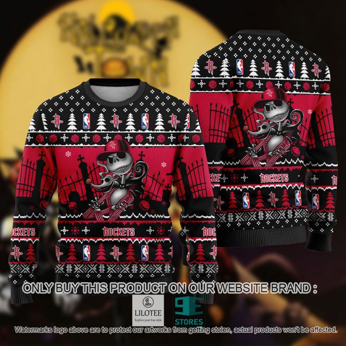 Houston Rockets Jack Skellington Ugly Christmas Sweater For Fans