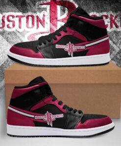 Houston Rockets Red Black Air Jordan 1 High Sneakers