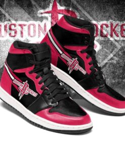 Houston Rockets Red Black Air Jordan 1 High Sneakers