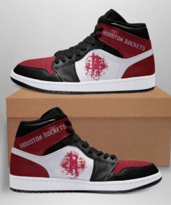 Houston Rockets Red Black Air Jordan 1 High Sneakers Gift