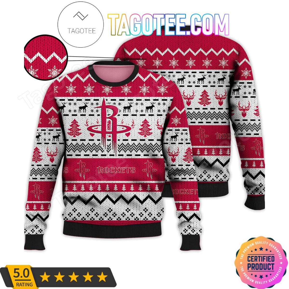 Houston Rockets Red White Ugly Christmas Sweater Gift