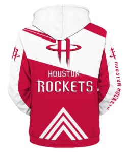 Houston Rockets Red White Zip Hoodie Gift For Fans