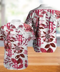 Houston Rockets White Pink Floral Aloha Shirt Best Hawaiian Shirts For Nba Fans
