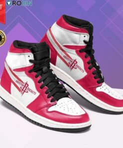 Houston Rockets White Red Air Jordan 1 High Sneakers Gift