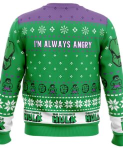 Im Always Angry The Incredible Hulk Funny Christmas Sweater Gift For Marvel Fans 4