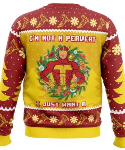 I’m Not A Pervert Turbo Man Plus Size Ugly Christmas Sweater