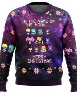 In The Name Of The Moon Sailor Moon Galaxy Ugly Christmas Sweater Best Fan Gifts