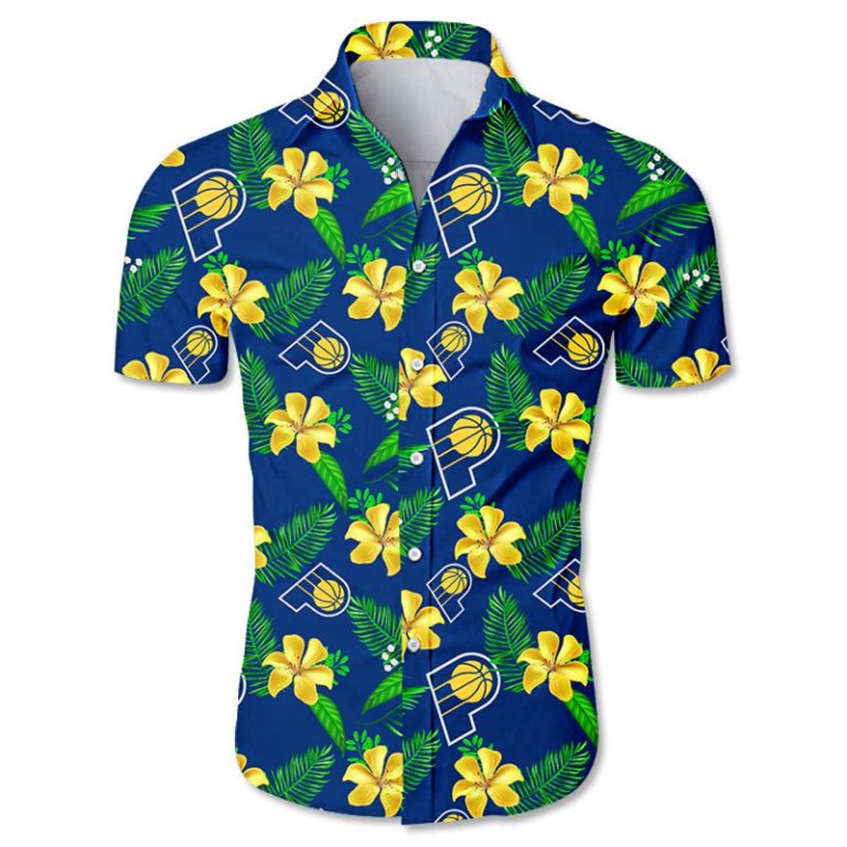 Nba Indiana Pacers Tropical Floral Aloha Shirt Size From S To 5xl