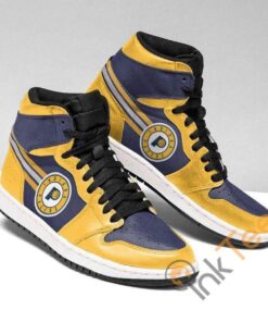 Indiana Pacers Gold Blue Air Jordan 1 High Sneakers
