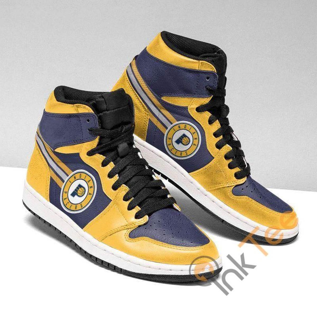 Indiana Pacers Gold White Air Jordan 1 High Tops