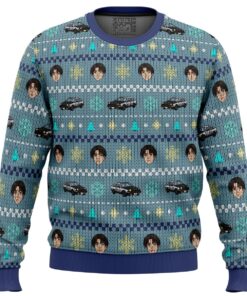 Initial D Character Takumi Fujiwara Ugly Christmas Sweater Best Gift For Manga Anime Fans