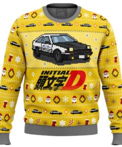 Initial D Character Takumi Fujiwara Ugly Christmas Sweater Best Gift For Manga Anime Fans